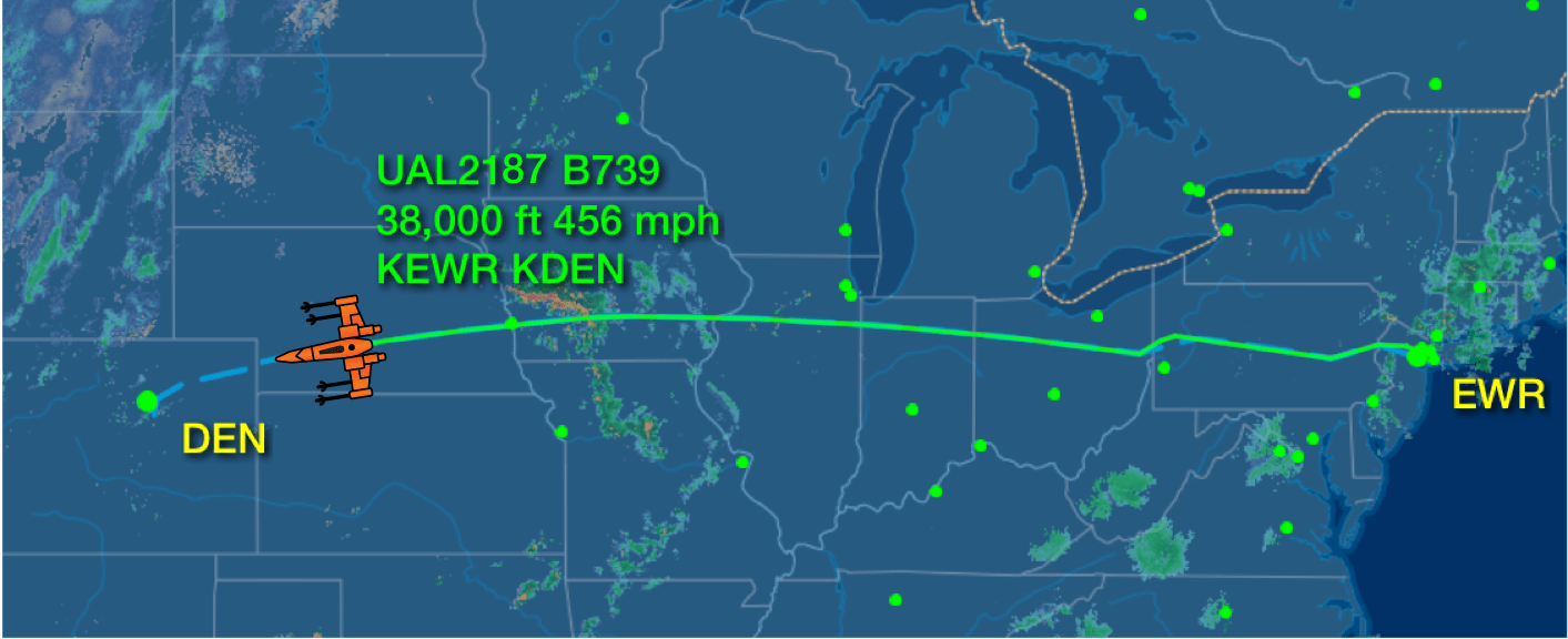 FlightAware Star Wars Flight Map